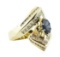 3.16 ctw Oval Brilliant Blue Sapphire And Diamond Ring - 14KT Yellow Gold