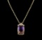 14KT Yellow Gold 73.39 ctw Ametrine & Diamond Pendant with Chain