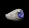 14KT White Gold 2.69 ctw Tanzanite and Diamond Ring