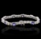 14KT White Gold 5.20 ctw Tanzanite and Diamond Bracelet