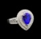 14KT White Gold 2.35 ctw Tanzanite and Diamond Ring