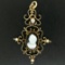 Antique Victorian 14kt Yellow Gold Cameo and Diamond Open Work Locket Pendant