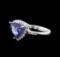 14KT White Gold 1.95 ctw Tanzanite and Diamond Ring