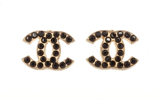 Chanel CC Black Earring