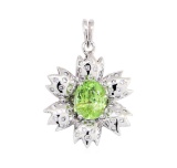 2.72 ctw Oval Brilliant Paraiba Tourmaline And Round Brilliant Cut Diamond Penda