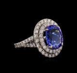 14KT White Gold 5.56 ctw Tanzanite and Diamond Ring