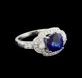 14KT White Gold 2.58 ctw Sapphire and Diamond Ring