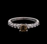 2.01 ctw Fancy Dark Brown Diamond Ring - 14KT White Gold