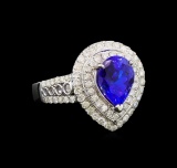 14KT White Gold 2.35 ctw Tanzanite and Diamond Ring