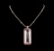 14KT Rose Gold GIA Certified 162.70 ctw Kunzite and Diamond Pendant With Chain