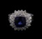 2.70 ctw Tanzanite and Diamond Ring - 14KT White Gold