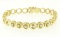 14k Solid Yellow Gold Round Brilliant Diamond Circle Open Link 7 Inch Bracelet