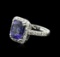 14KT White Gold 6.14 ctw Tanzanite and Diamond Ring