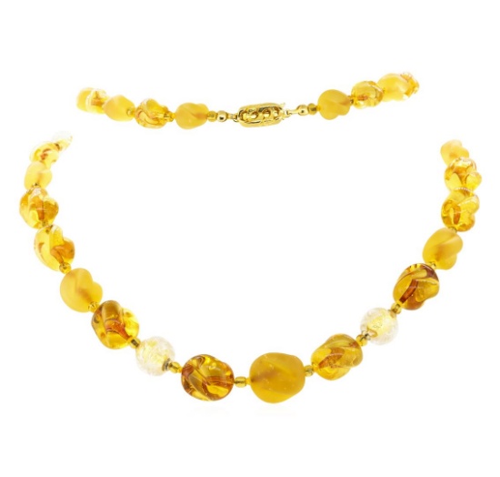 Thirty Inch Multi-Colored Glass Bead Necklace
