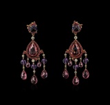 Ralph Lauren 54.06 ctw Multi Gemstone and Diamond Earrings - 18KT Rose Gold