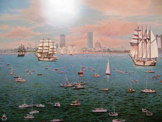 Norman Gautreau "Tall Ships Visit Boston - Bicentennial"
