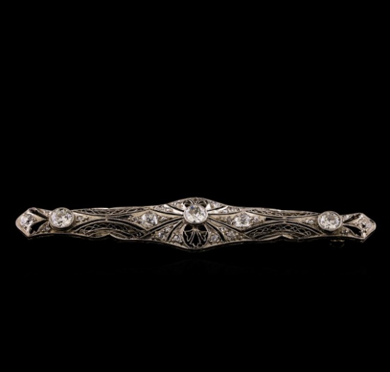 Platinum 1.70 ctw Diamond Brooch