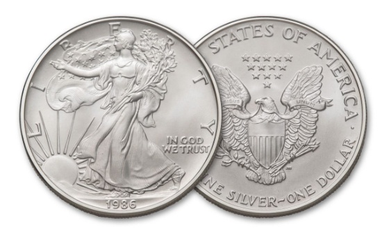 1986 American Silver Eagle .999 Fine Silver Dollar Coin