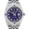 Rolex Mens Stainless Steel Blue String Diamond Lugs & Sapphire Datejust Wristwat