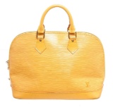 Louis Vuitton Yellow Epi Leather Alma MM Hobo Bag