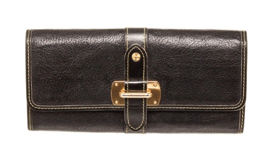 Louis Vuitton Black Suhali Leather Le Favori Wallet
