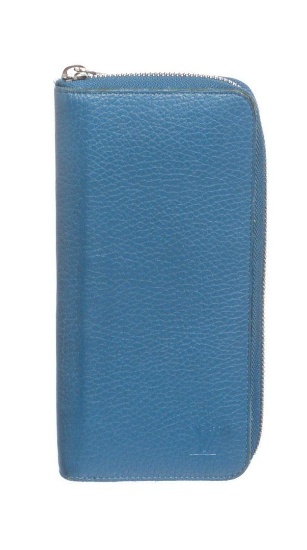 Louis Vuitton Blue Taurillon Leather Vertical Zippy Wallet