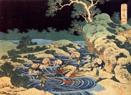Hokusai - Fishing with Torches