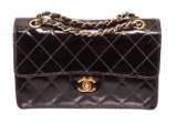 Chanel Black Patent Leather Small Flap Shoulder Bag
