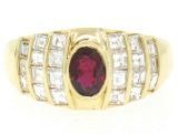 Estate 18kt Yellow Gold 1.75 ctw Ruby and Diamond Wide Band Ring