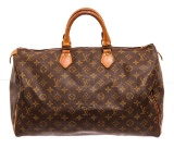 Louis Vuitton Brown Monogram Speedy 40cm Satchel Bag
