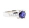 1.93 ctw Sapphire And Diamond Ring - 14KT White Gold