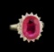 6.50 ctw Ruby and Diamond Ring - 14KT Yellow Gold