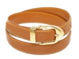 Louis Vuitton Brown Epi Leather Skinny Classique Belt 85