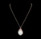 23.65 ctw Opal and Diamond Pendant With Chain - 14KT Rose Gold