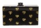 Edie Parker Black Gold Acrylic Heart Clutch