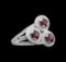 2.64 ctw Ruby and Diamond Ring - 14KT White Gold