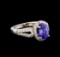 14KT White Gold 2.14 ctw Tanzanite and Diamond Ring