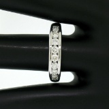 Classic Platinum .80 ctw Channel Set Round Brilliant VS Diamond Wedding Band Rin