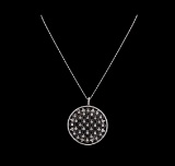 14KT White Gold 1.40 ctw Diamond Pendant With Chain