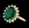 5.80 ctw Emerald and Diamond Ring - 14KT Yellow Gold