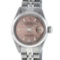 Rolex Ladies Stainless Steel Salmon Dial 26MM Datejust Wristwatch Oyster Perpetu