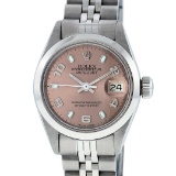 Rolex Ladies Stainless Steel Salmon Dial 26MM Datejust Wristwatch Oyster Perpetu