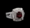 14KT White Gold 2.67 ctw Spinel and Diamond Ring