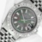 Rolex Mens Stainless Steel Black MOP Baguette Diamond 36MM Datejust Wristwatch W