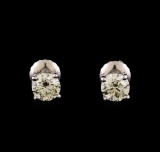14KT White Gold 1.16 ctw Diamond Solitaire Earrings
