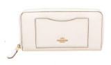 Coach White Crossgrain Leather Zippy Wallet