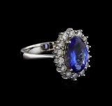 14KT White Gold 2.80 ctw Tanzanite and Diamond Ring