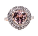 2.16 ctw Morganite and Diamond Ring - 14KT Rose Gold