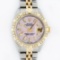 Rolex Ladies 26 2T Pink MOP Baguette 18K YG Diamond Bezel Serviced And Polished