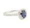 1.94 ctw Oval Brilliant Blue Sapphire And Diamond Ring - 14KT White Gold